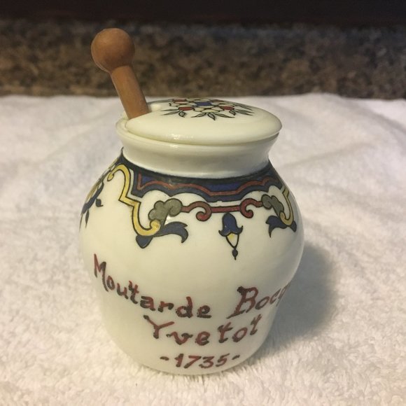 Accents Vintage Moutarde Bocquet Yvetot 1735 Mustard Jar With Spoon Poshmark